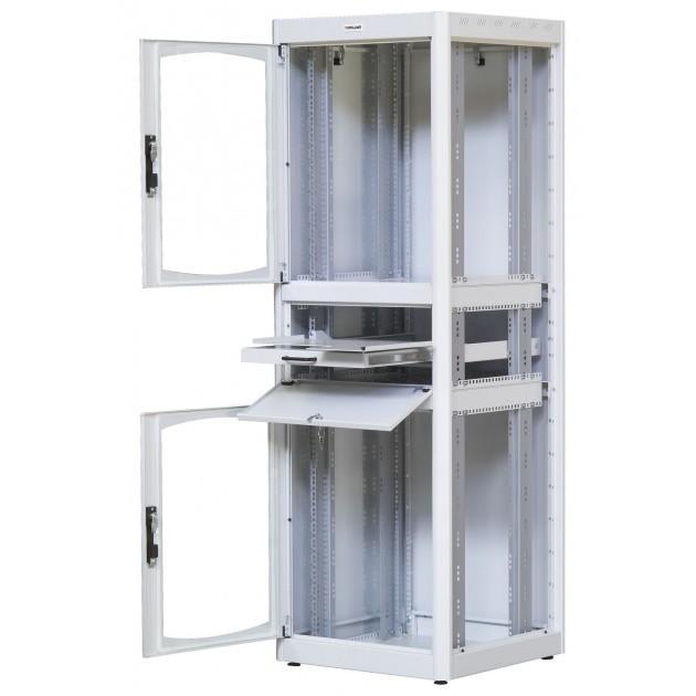 Armadio Rack 19'' 600x800 38U con Ripiano Tastiera Grigio INTELLINET - immagine 2