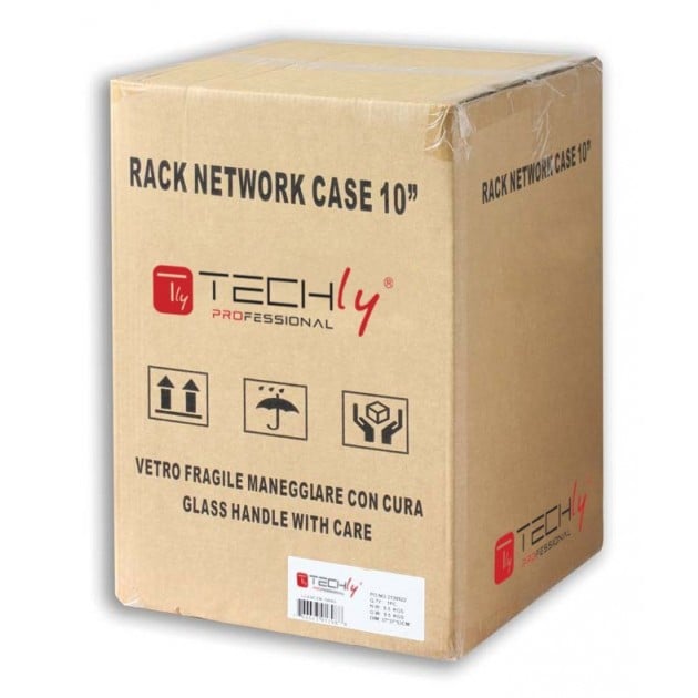 Armadio Rack 10'' a muro 9 unità con pannelli asportabili Grigio prof. 300 mm TECHLY PROFESSIONAL - immagine 2