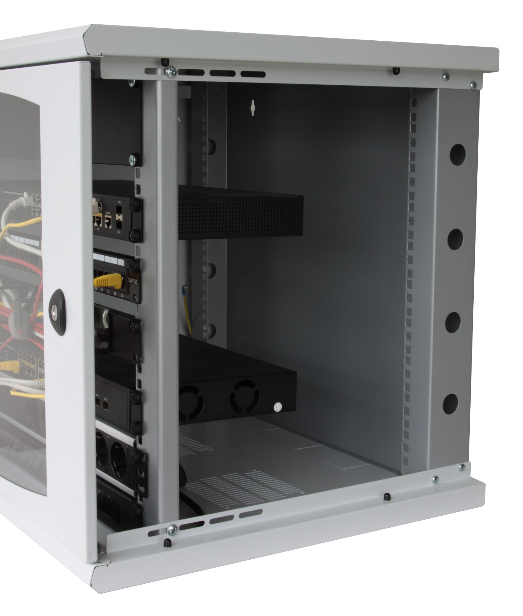 Armadio Rack 19'' a muro 13 unità sezione unica prof. 500mm Nero TECHLY PROFESSIONAL - immagine 2