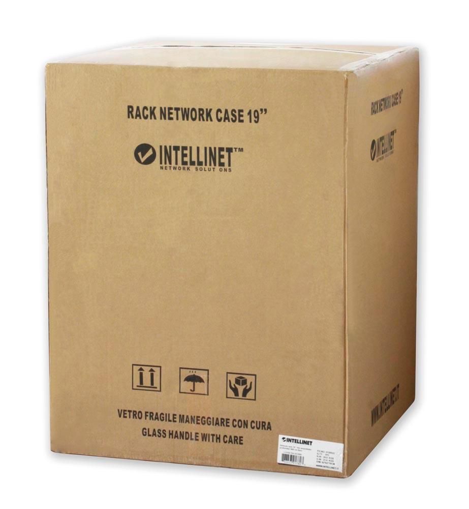 Armadio Rack 19'' a muro 20 unità sezione unica prof. 600mm Nero INTELLINET - immagine 2