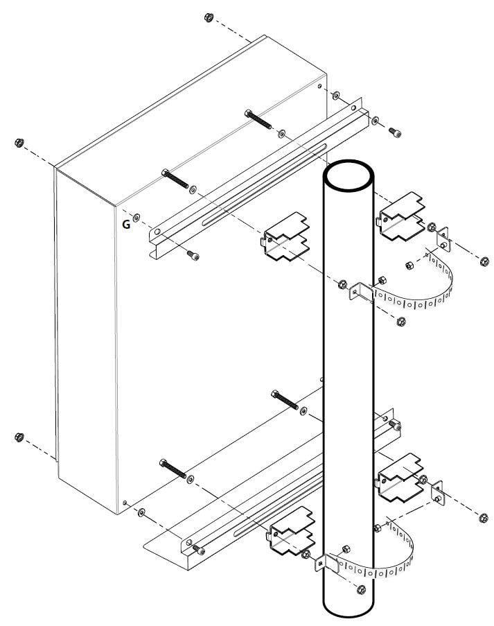 Sistema di fissaggio a palo per rack IP65 TECHLY PROFESSIONAL - immagine 2
