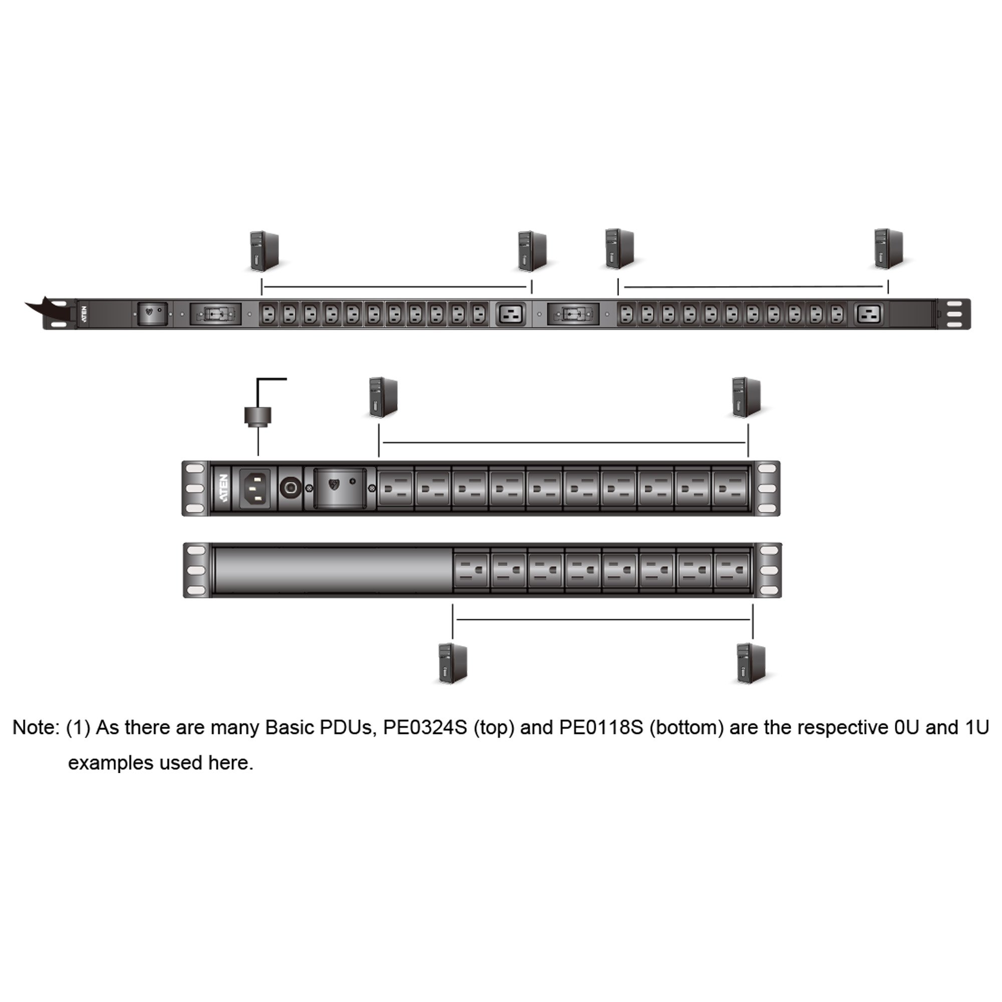 Multipresa Rack PDU 1U 22p IEC-C13 2p C19 Protezione Sovratensione ATEN - immagine 2