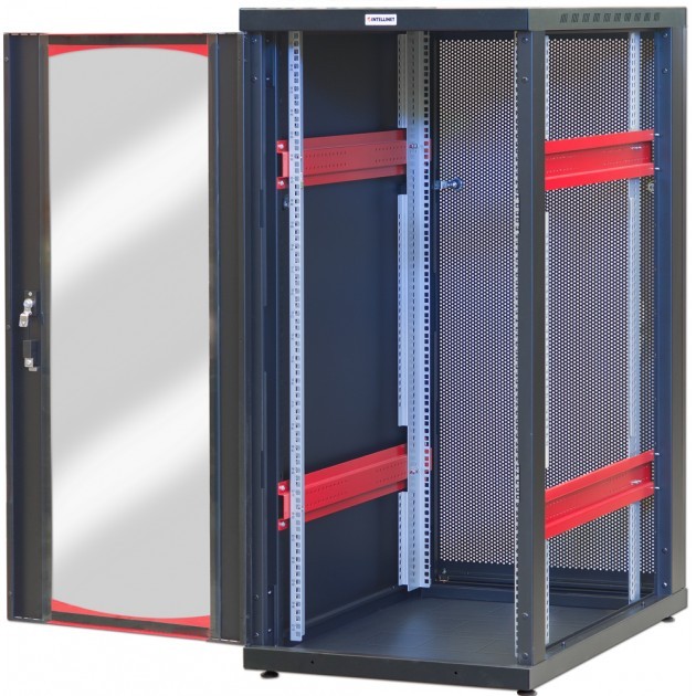 Armadio Server Rack 19'' 600x1000 20 Unita' Nero Grigliato serie IdealNET INTELLINET - immagine 2
