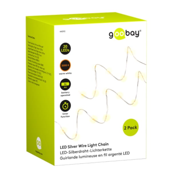 Barra Luminosa Argento 2x20 Micro LED con Timer - Risparmio Energetico GOOBAY - immagine 2