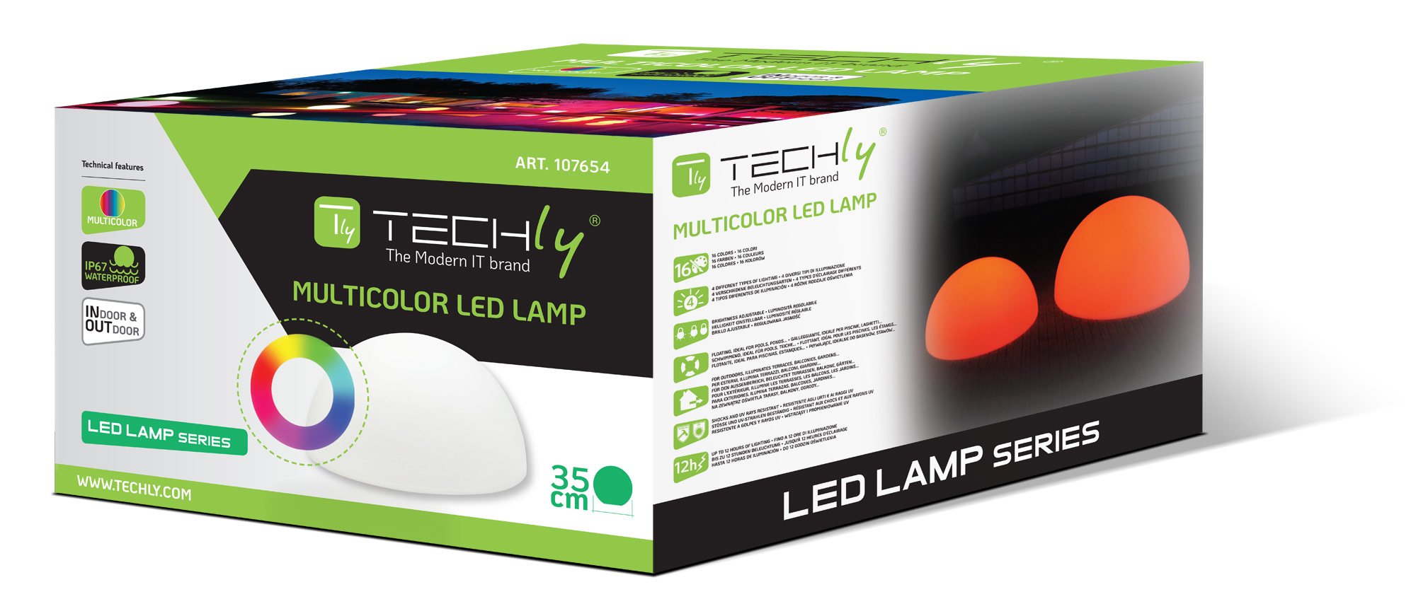 Lampada LED Multicolore a Mezza Sfera TECHLY - immagine 2