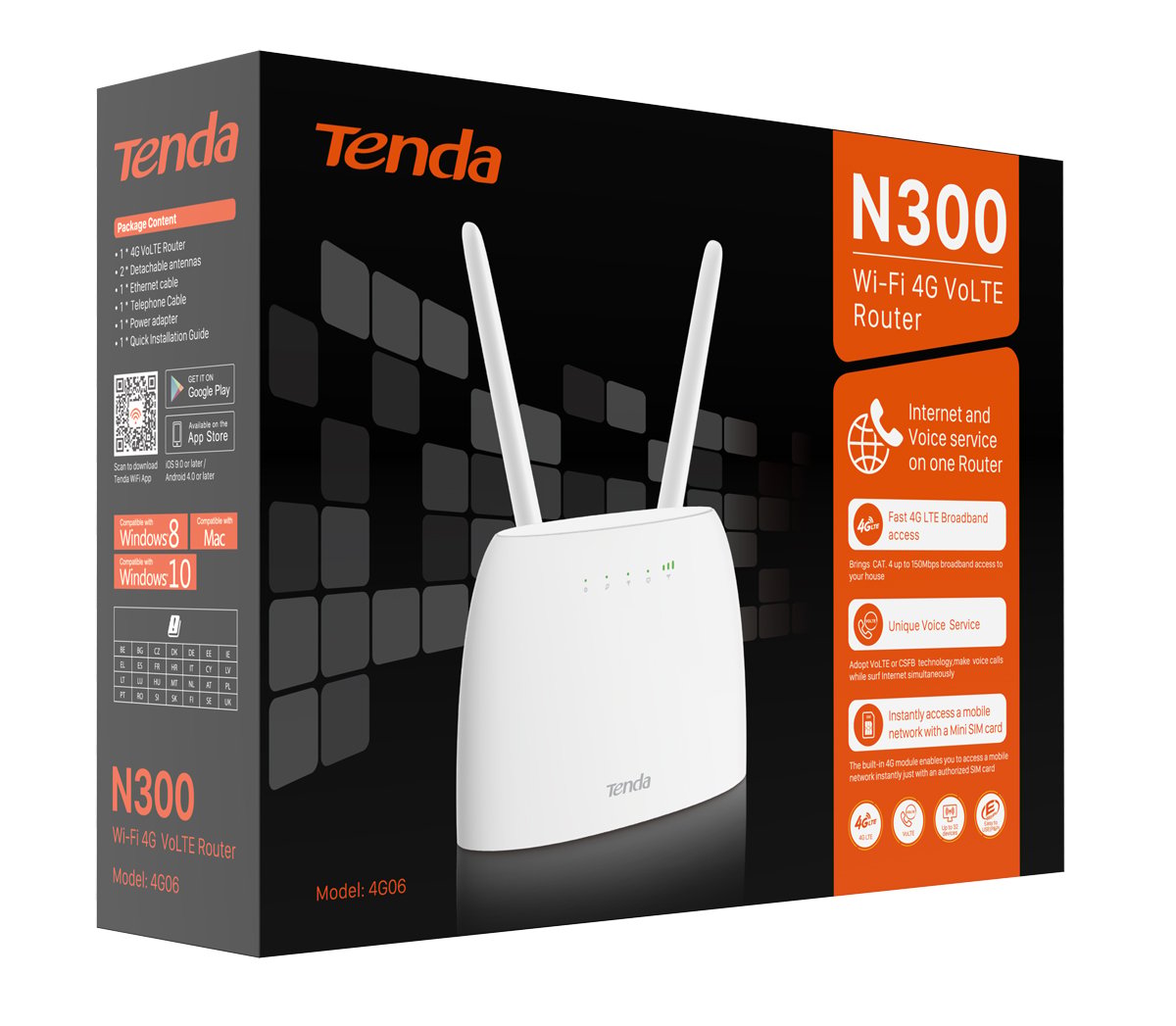 Router Wireless 300Mbps 4G VoLTE, 4G06 TENDA - immagine 2
