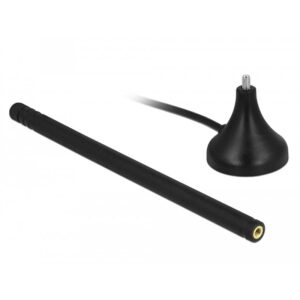Antenna LTE Omnidirezionale Fissa SMA 3-5dBi 12,5cm Cavo RG-174 A/U DELOCK