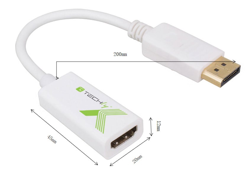 Adattatore Passivo DisplayPort Maschio a HDMI Femmina Full HD TECHLY - immagine 2