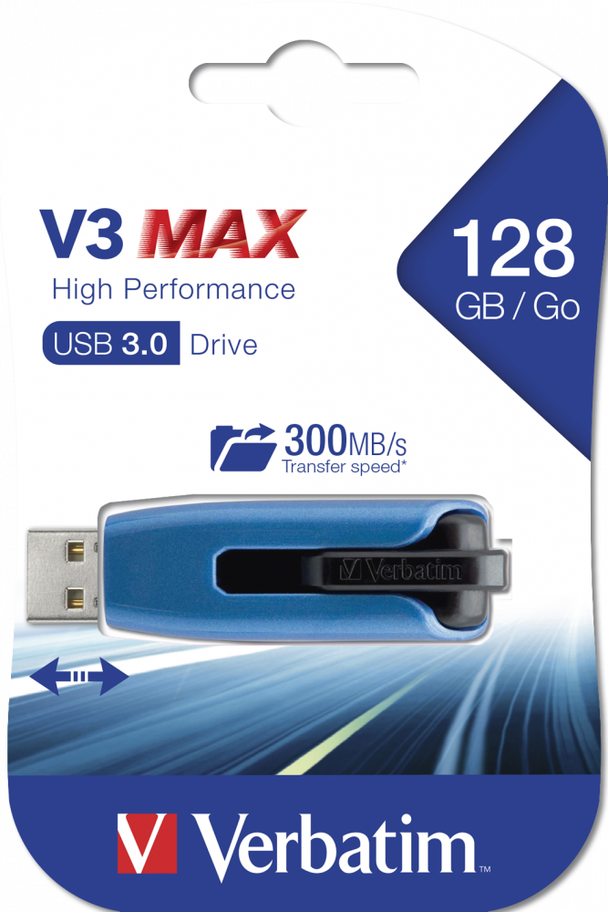 Memoria USB 3.0 Verbatim Retrattile 128GB Blu VERBATIM - immagine 2