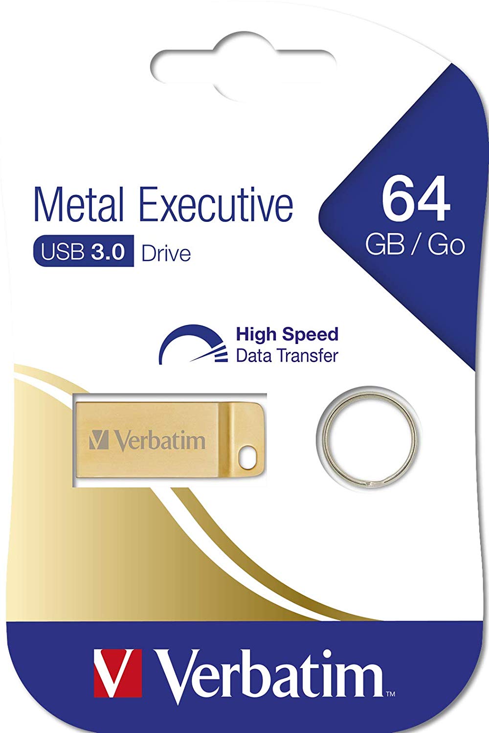 Mini Memoria USB 3.0 Verbatim con Portachiavi 64GB Oro VERBATIM - immagine 2