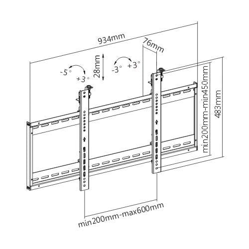 Supporto a muro per TV LED LCD 45-70'' per applicazioni videowall TECHLY NP - immagine 2