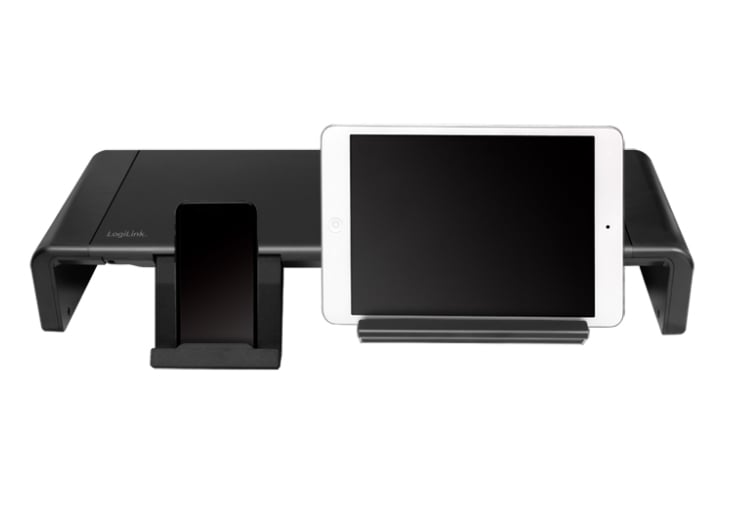 Supporto Monitor Smartphone Tablet Regolabile 420 - 520 mm Nero LOGILINK - immagine 2