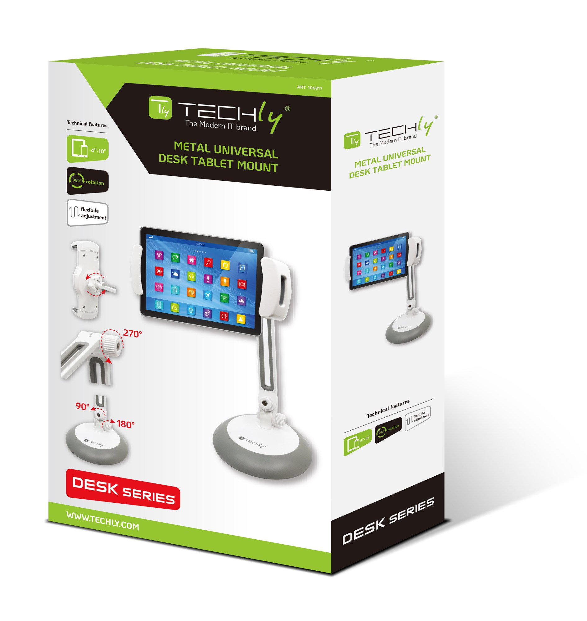 Supporto Universale da Tavolo per Smartphone e Tablet fino a 10'' TECHLY - immagine 2