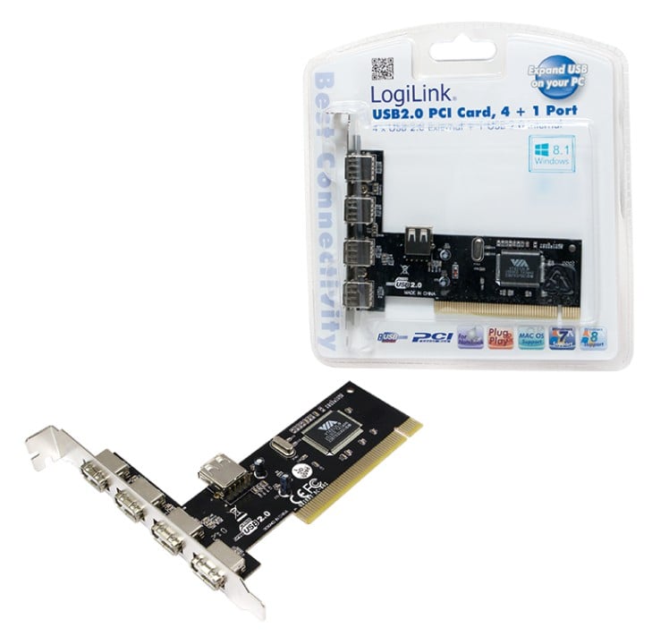 Scheda PCI 4+1 porte USB 2.0 LOGILINK - immagine 2