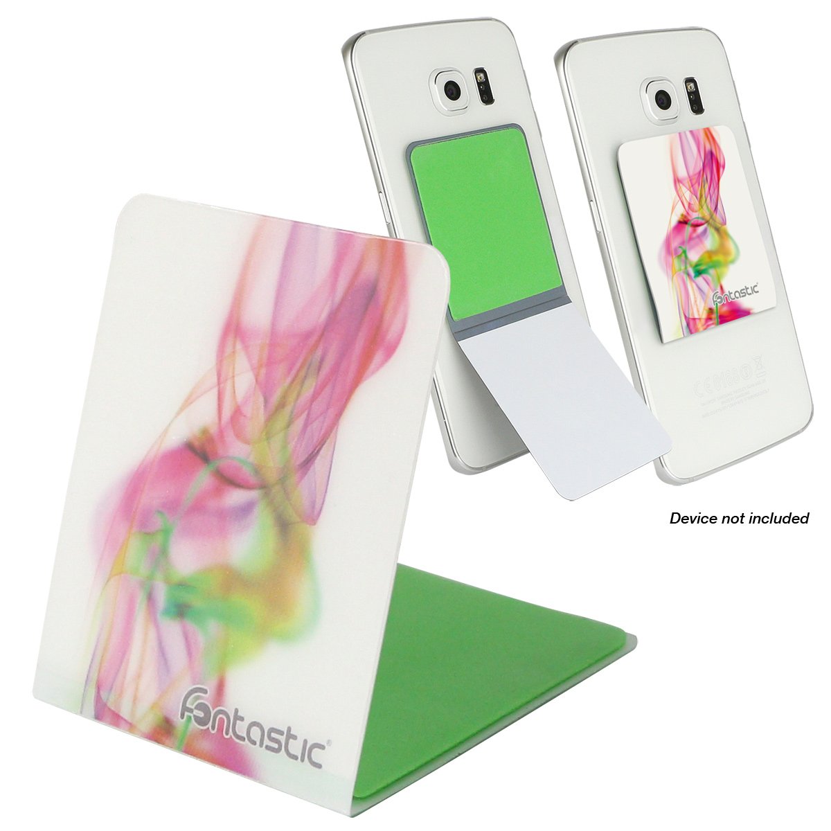 Supporto Smartphone Universale Adesivo Grip Phone con Stand Fumo Bianco FONTASTIC - immagine 2