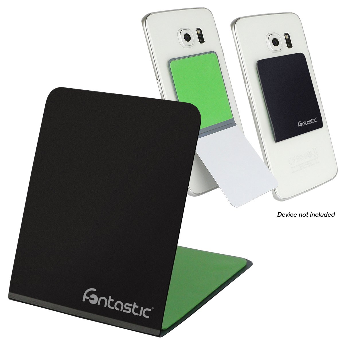Supporto Smartphone Universale Adesivo Grip Phone con Stand Nero FONTASTIC - immagine 2