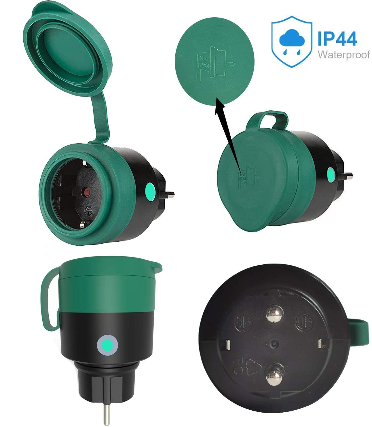 Smart Plug Schuko WiFi intelligente per Esterno IP44 16A 3680W FONTASTIC - immagine 2