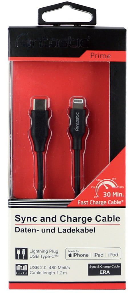 Cavo Dati Era USB-C™ a Lightning 1.2m Nero FONTASTIC - immagine 2