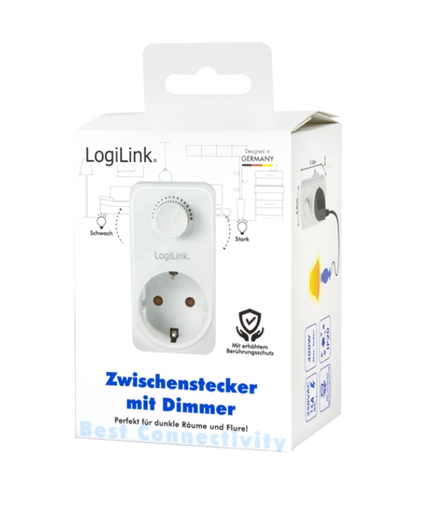Adattatore Presa con Dimmer 1x CEE 7/3 IP20 LOGILINK - immagine 2