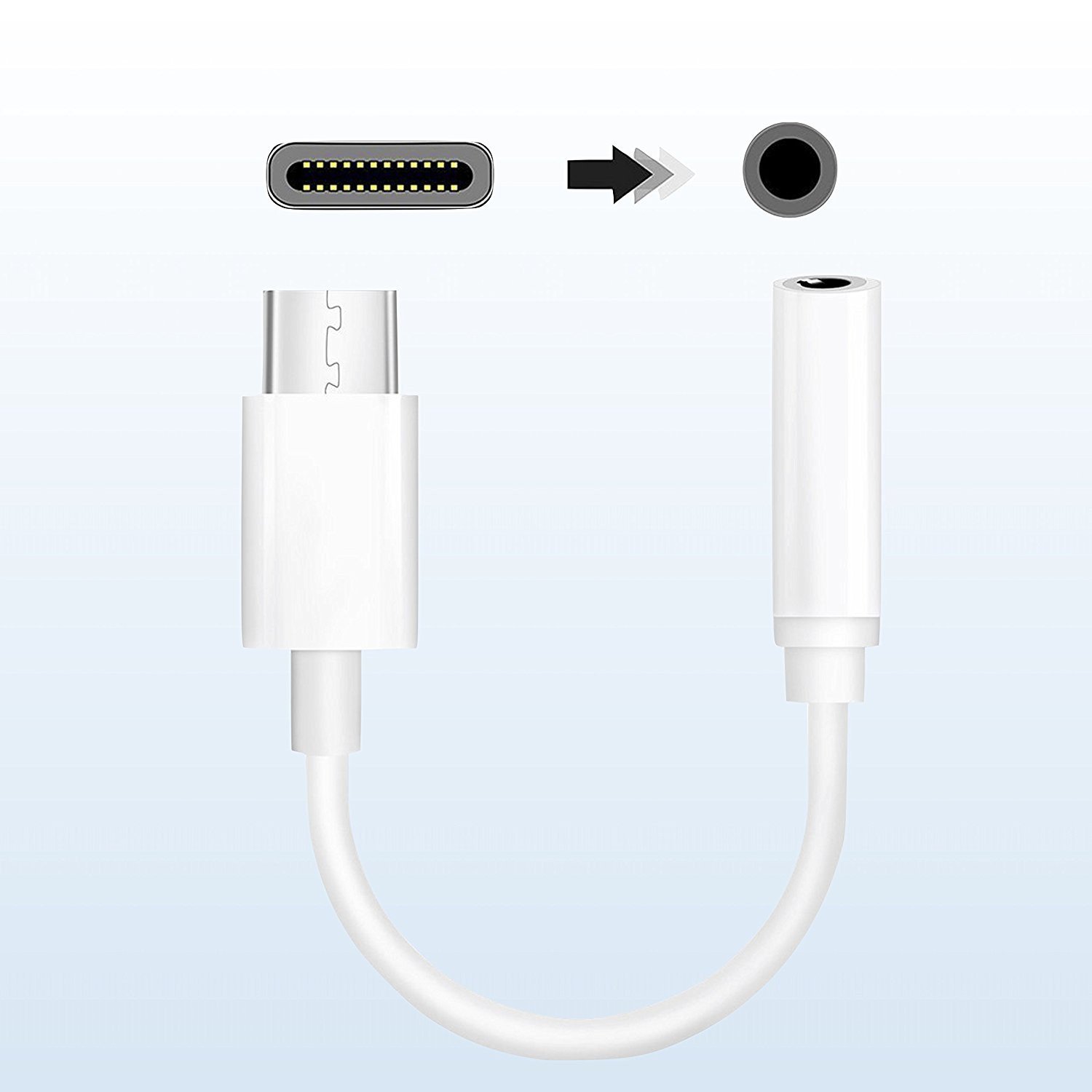 Cavo da USB-C™ Maschio a Audio 3.5 mm Femmina 12 cm Bianco SBOX - immagine 2