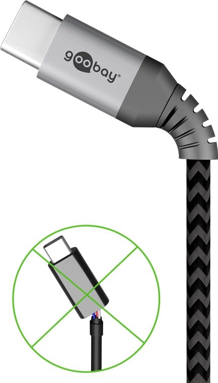 Cavo USB-C™ a USB A Connettori in Metallo e Rivestimento Tessuto 2,0m GOOBAY - immagine 2