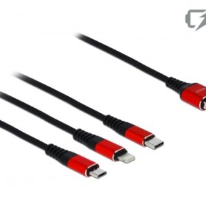 Cavo di Ricarica USB 3 in 1 Lightning Micro USB USB-C&trade; 1m Rosso DELOCK