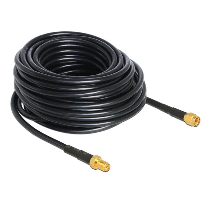 Cavo Antenna SMA M/F a Basse Perdite 15m Nero DELOCK - immagine 2
