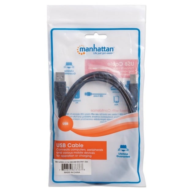 Cavo USB 2.0 A maschio/A maschio 0,5 m MANHATTAN - immagine 2