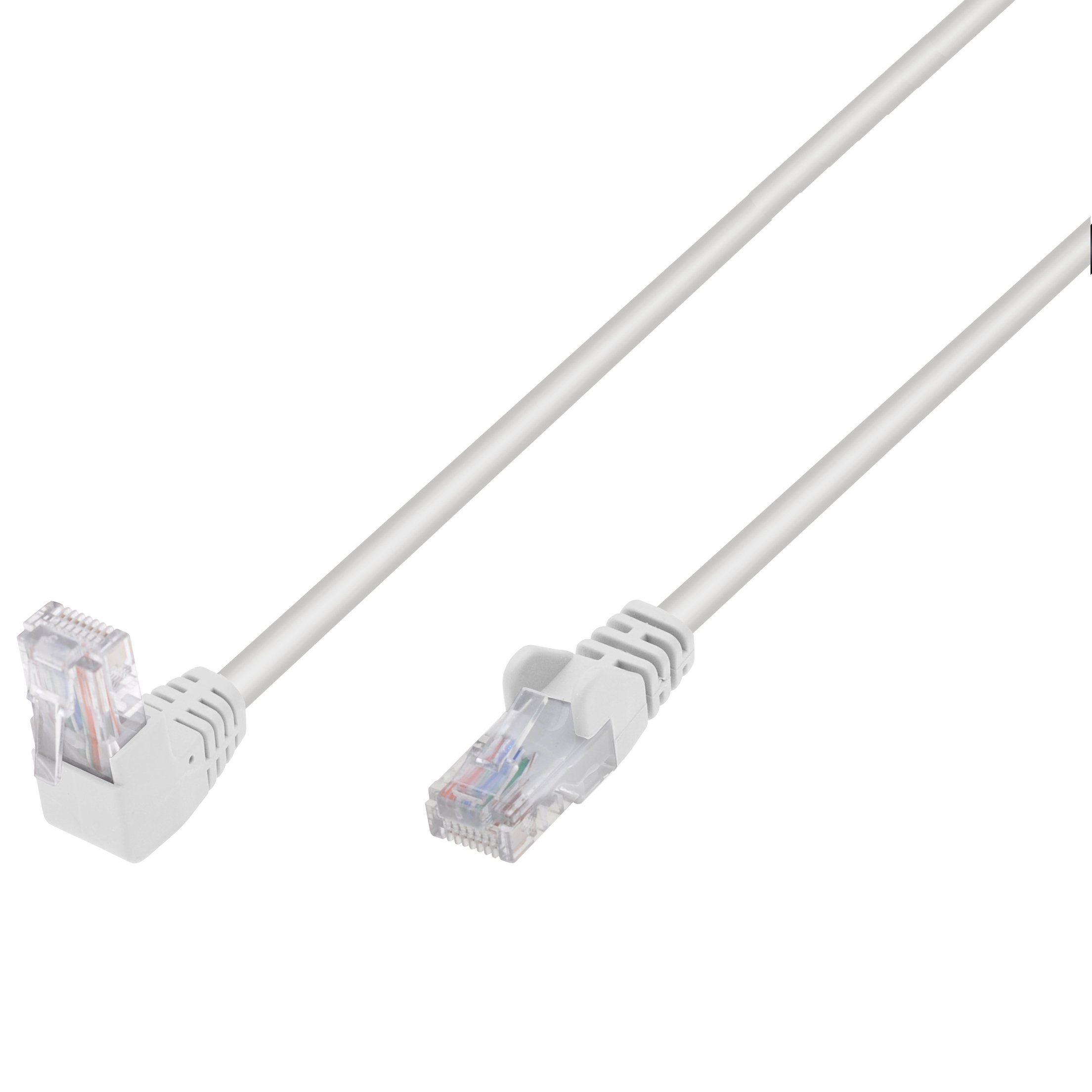 Cavo di Rete Patch Connettore Angolato 90° CCA Cat. 5E UTP 0,5m Bianco TECHLY PROFESSIONAL - immagine 2
