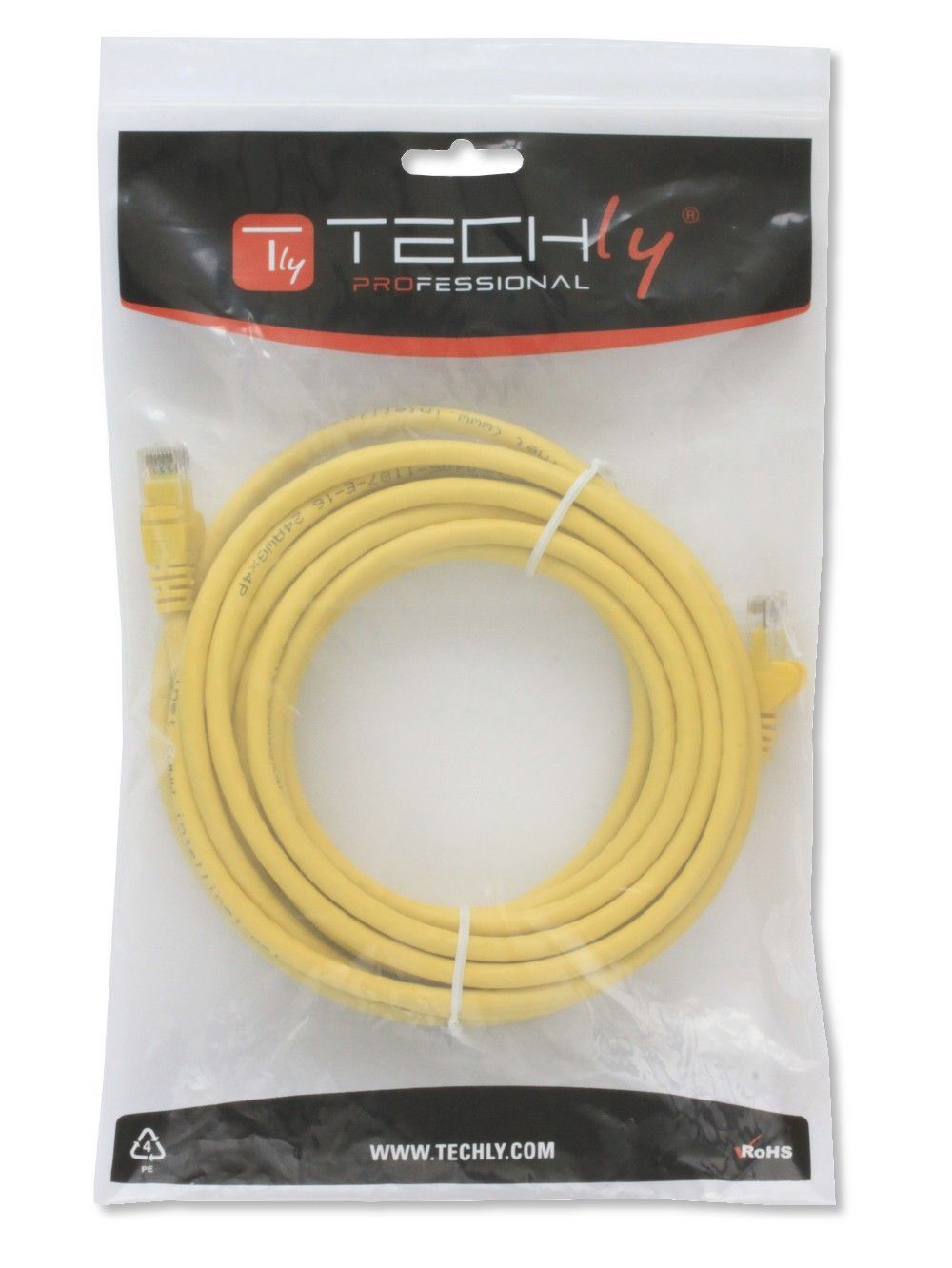 Cavo di Rete Patch in Rame Cat.6 Giallo UTP 0,5m TECHLY PROFESSIONAL - immagine 2