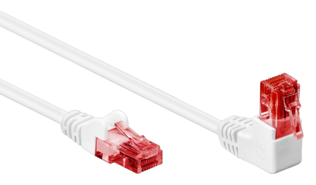 Cavo di rete Patch Connettore Angolato 90° CCA Cat.6 UTP 10m Bianco GOOBAY - immagine 2