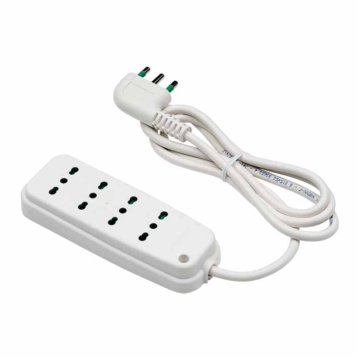 Multipresa 4 Posti con Spina Italiana Angolata Bianco FME - immagine 2