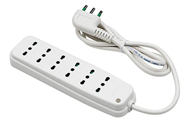 Multipresa 6 Posti con Spina Italiana Angolata Bianco FME - immagine 2