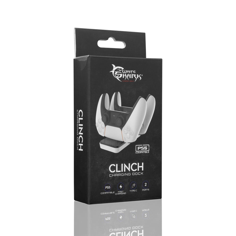 Docking Station Base Ricarica Doppio Controller PS5 USB-C™ Bianco/Nero WHITE SHARK - immagine 2