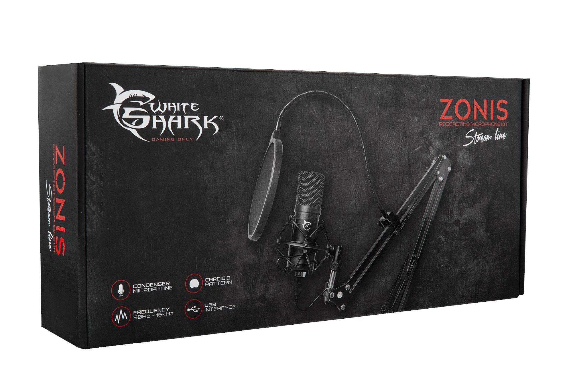 Microfono da Gioco / Podcast con Stand DSM-01 Zonis WHITE SHARK - immagine 2