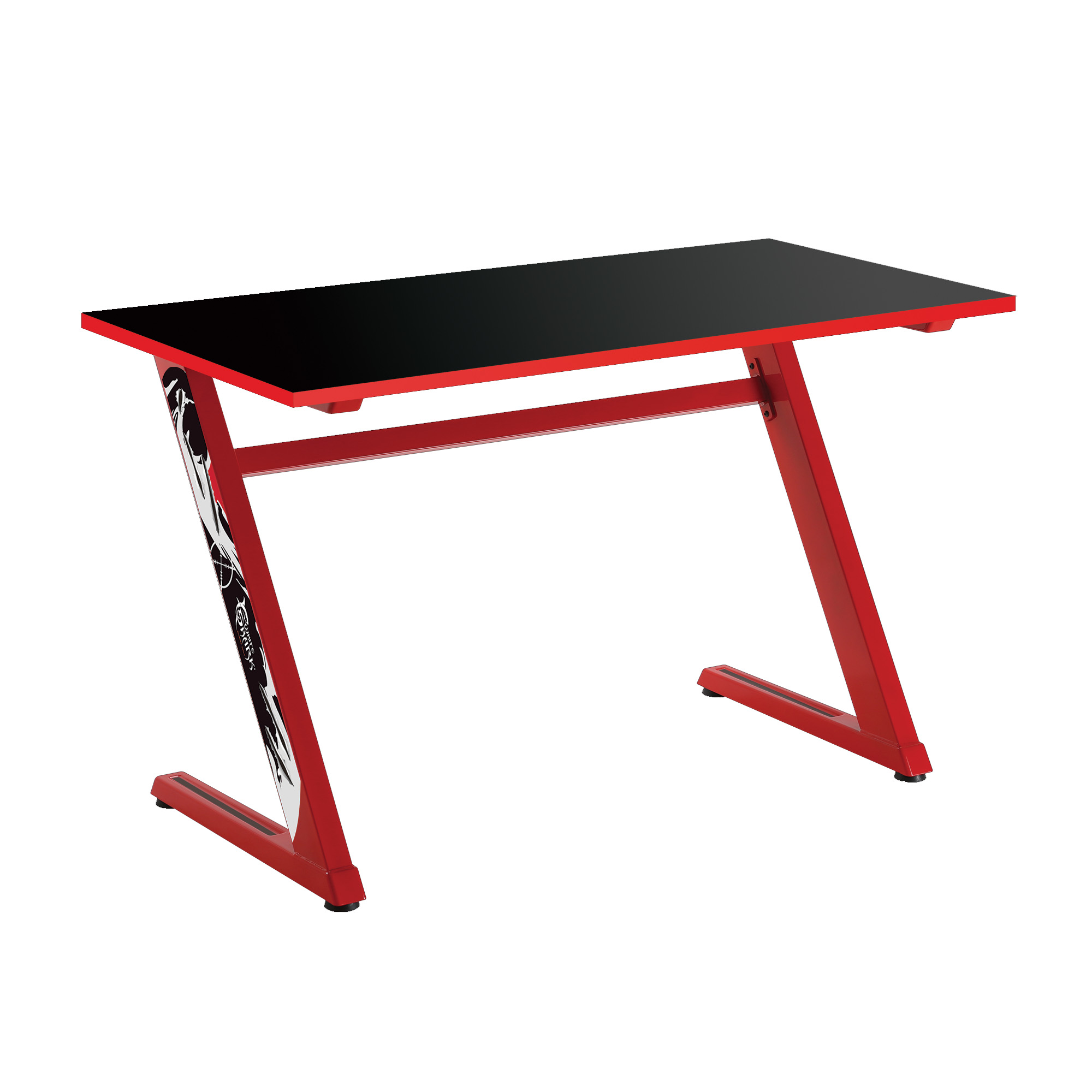 Scrivania Gaming per PC Design Ergonomico Rosso WHITE SHARK - immagine 2