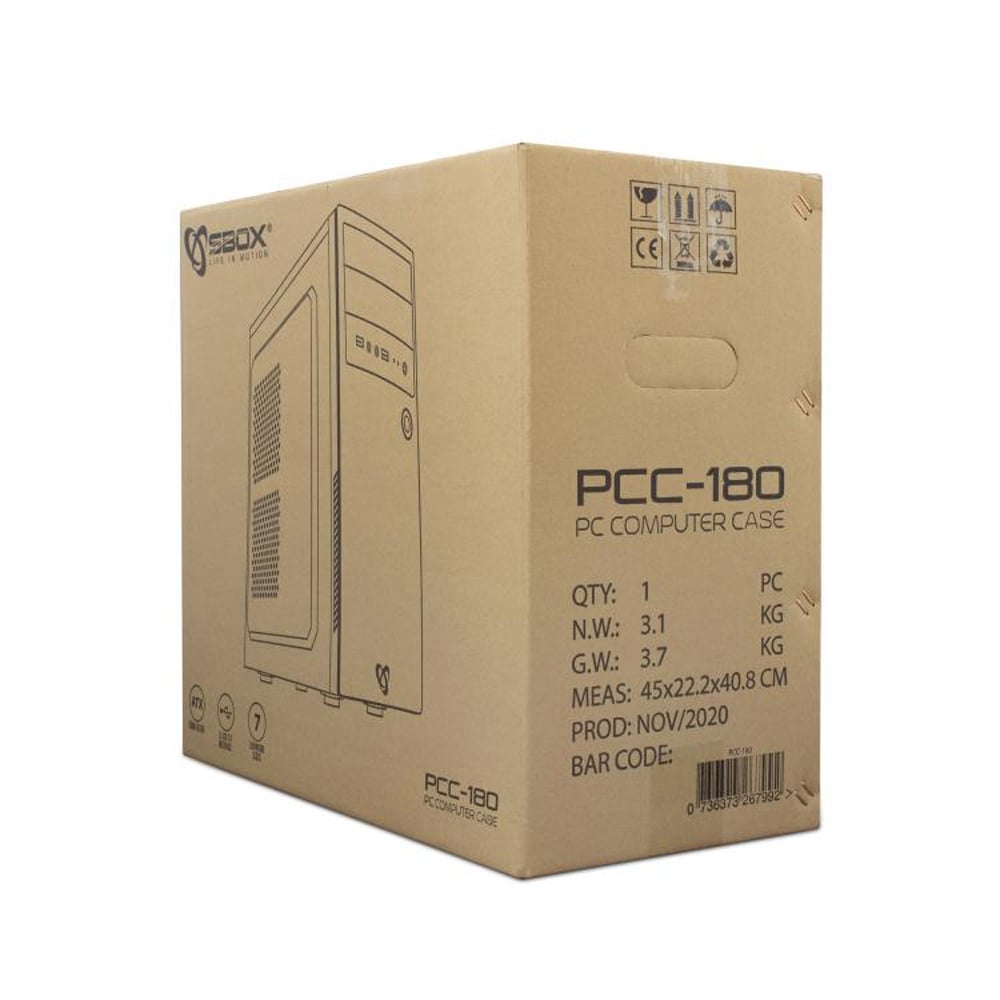 Case PC Chassis ATX Mid Tower Nero SBOX - immagine 2