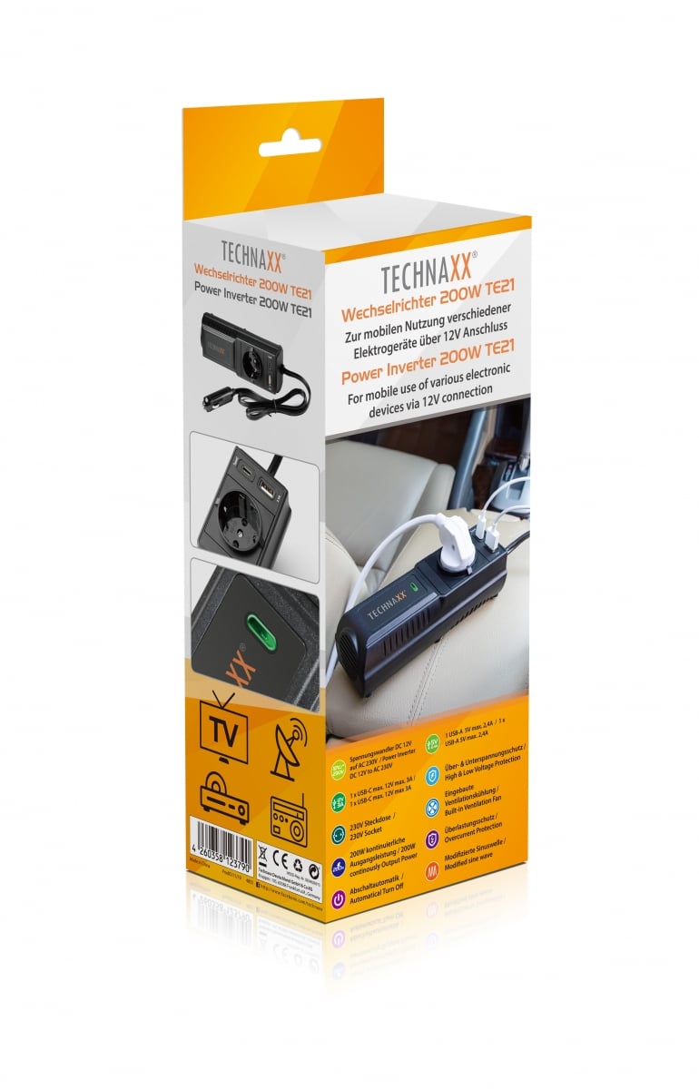Trasformatore di Corrente per Auto con USB-A e USB-C™, TE-21 TECHNAXX - immagine 2