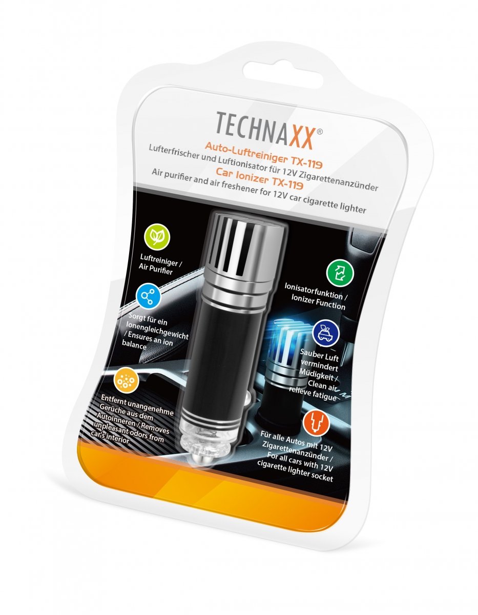 Ionizzatore Purificatore d'aria da Auto 12V, TX-119 TECHNAXX - immagine 2