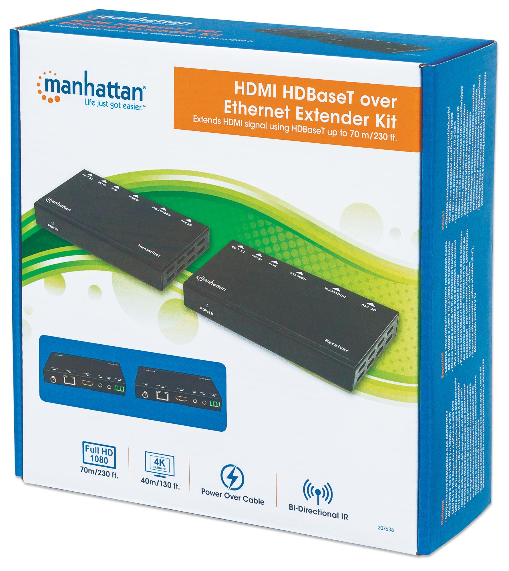 Amplificatore HDMI HDBaseT Tramite Kit di Espansione Ethernet MANHATTAN - immagine 2