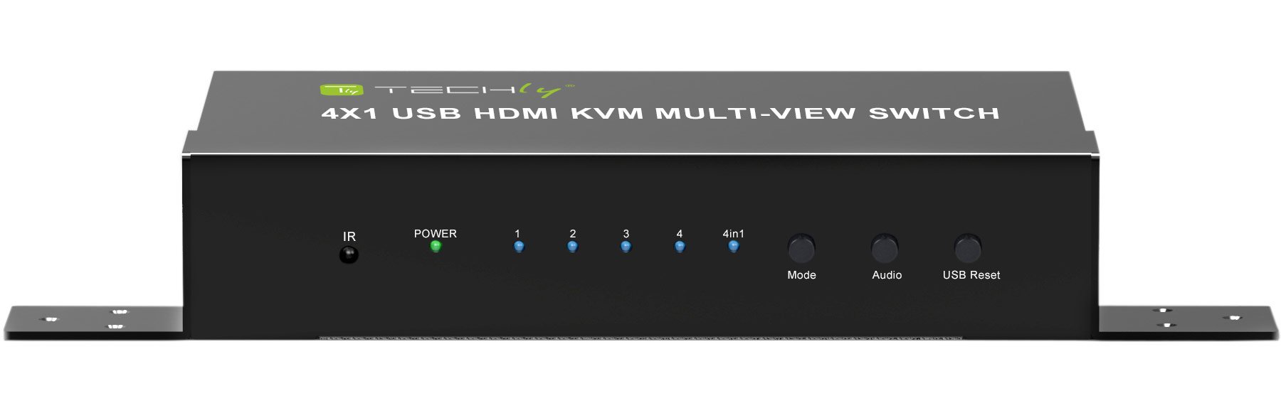 HDMI Switch 4x1 KVM Quad Multiviewer con Telecomando IR 1080p TECHLY - immagine 2