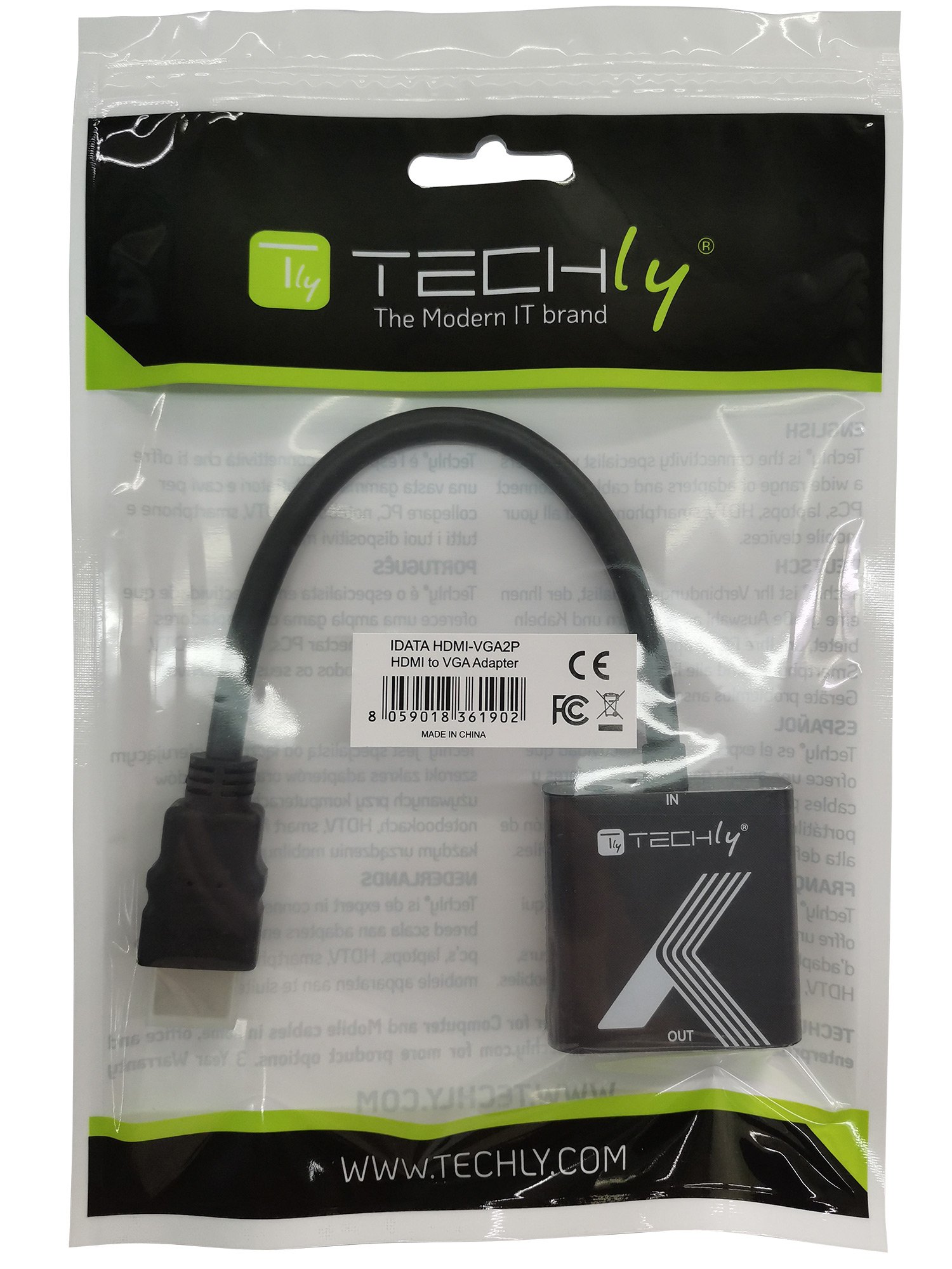 Cavo Convertitore Adattatore da HDMI™ a VGA 1920x1200 a 60Hz TECHLY - immagine 2