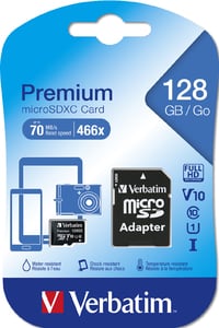 Memoria Micro SDXC 128 Gb con Adattatore - Classe 10 VERBATIM - immagine 2