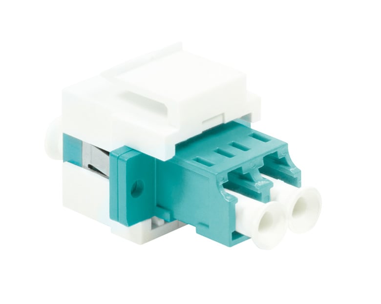 Giunto Fibra LWL LC Duplex Multimodale per Keystone Acqua e Bianco LOGILINK - immagine 2
