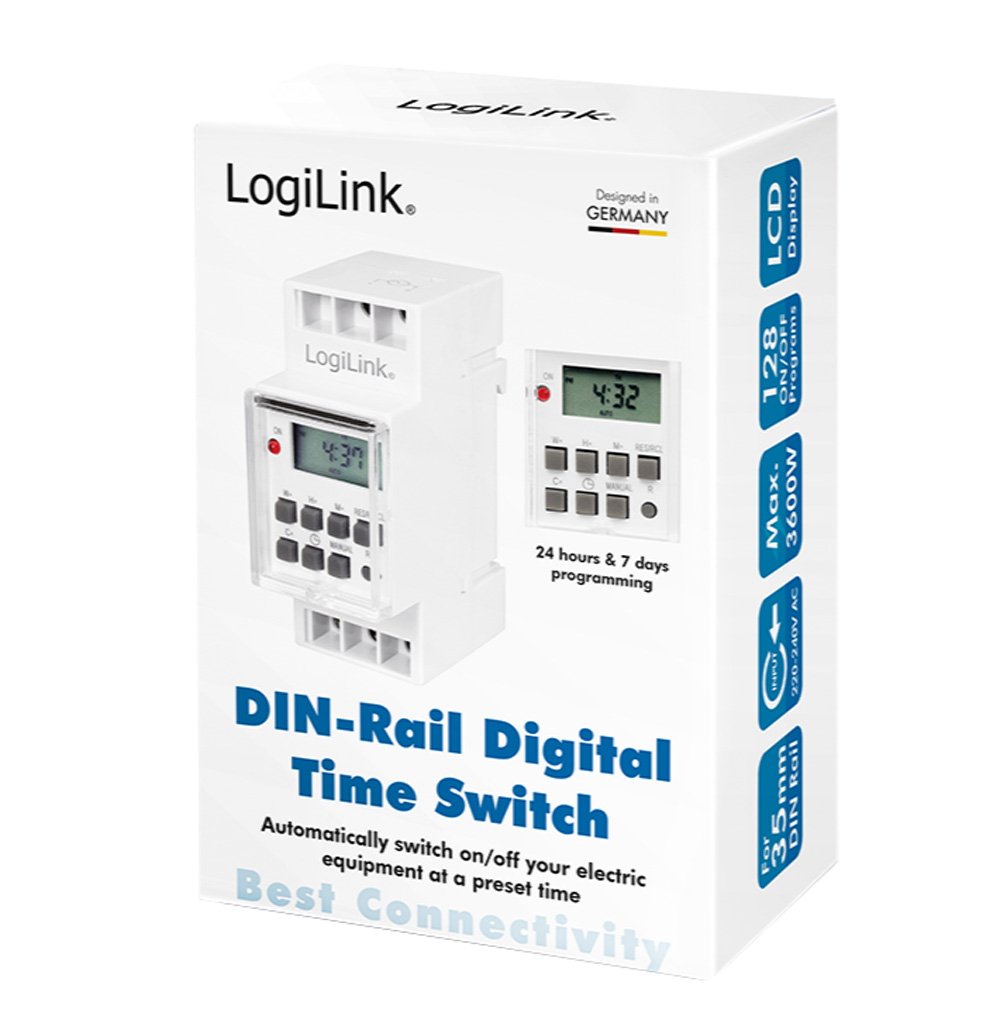 Timer Digitale per Montaggio su Guida DIN LOGILINK - immagine 2