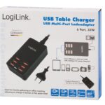 Caricatore da Tavolo a 6 porte USB 32W Nero LOGILINK