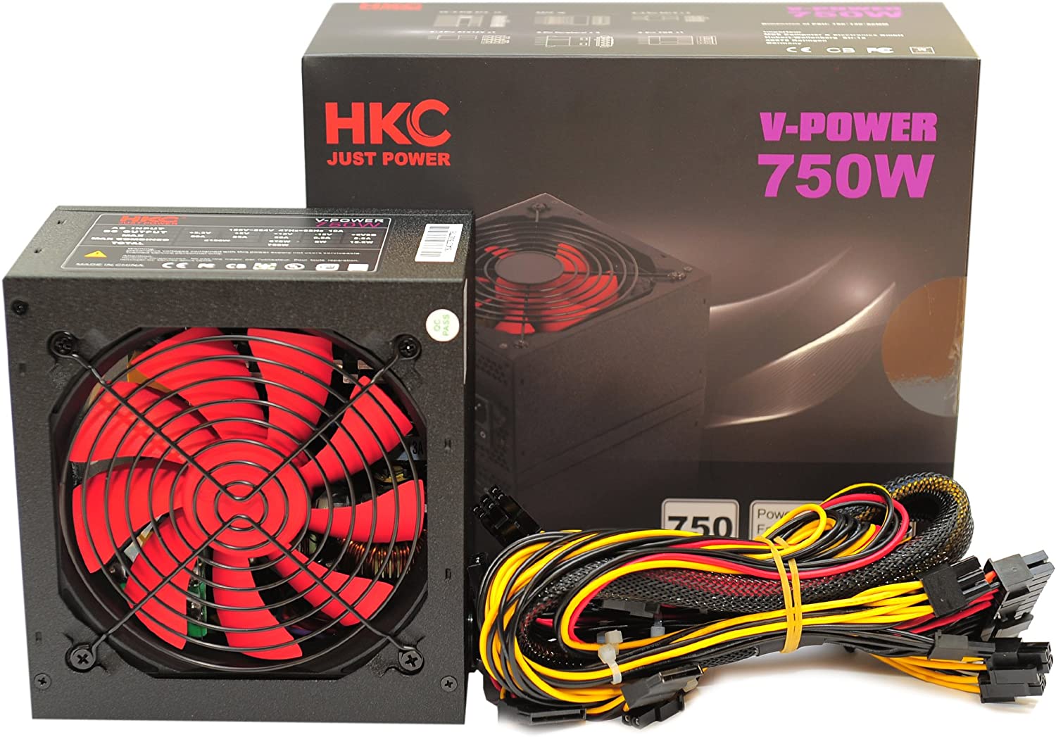 Alimentatore per PC 750W ATX 2.2 Ventola 12cm HKC - immagine 2
