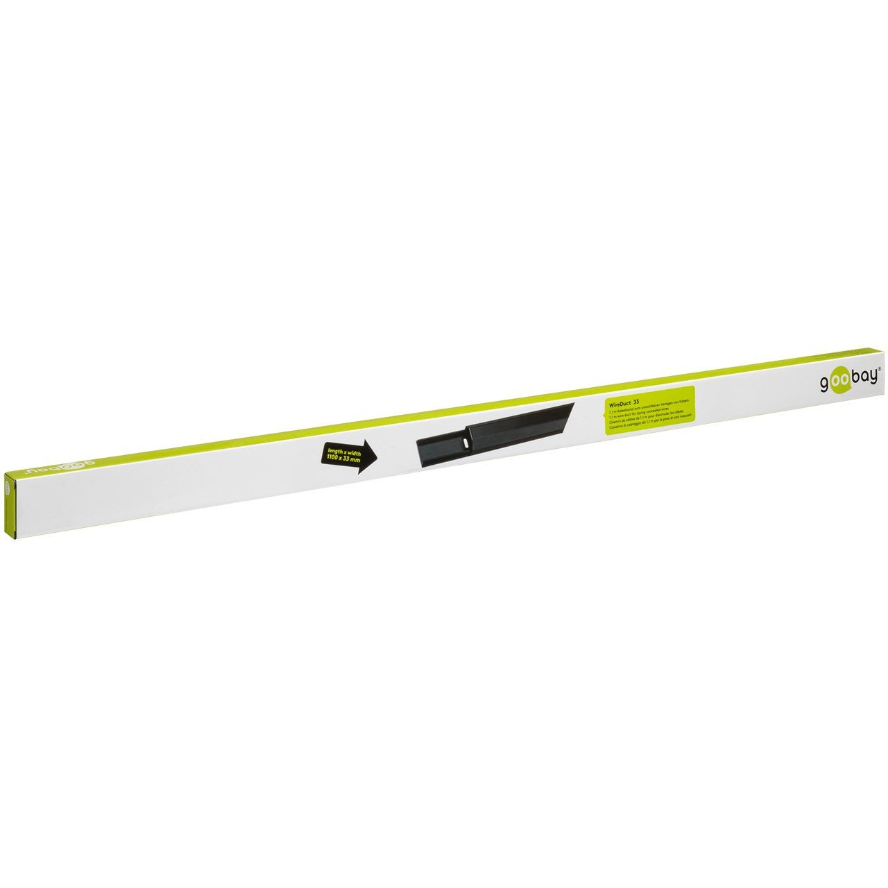 Canalina Passacavi in Alluminio per Cablaggio 33mm lunga 1,1 m Nero GOOBAY - immagine 2