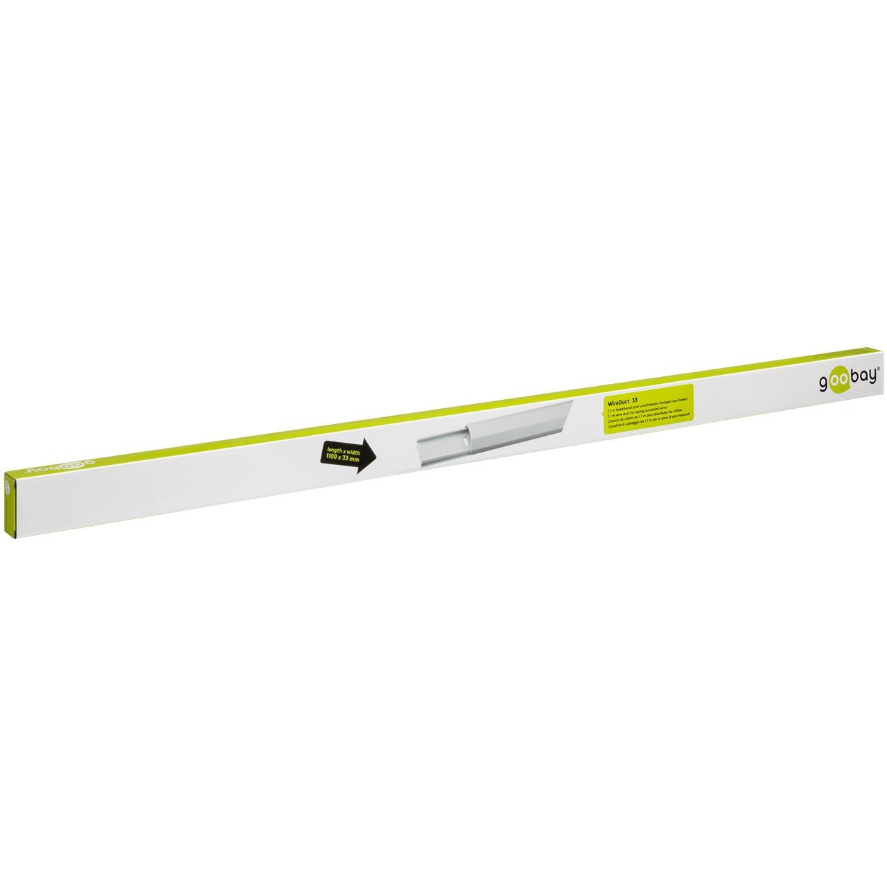 Canalina Passacavi in Alluminio per Cablaggio 33mm lunga 1,1 m Bianco GOOBAY - immagine 2