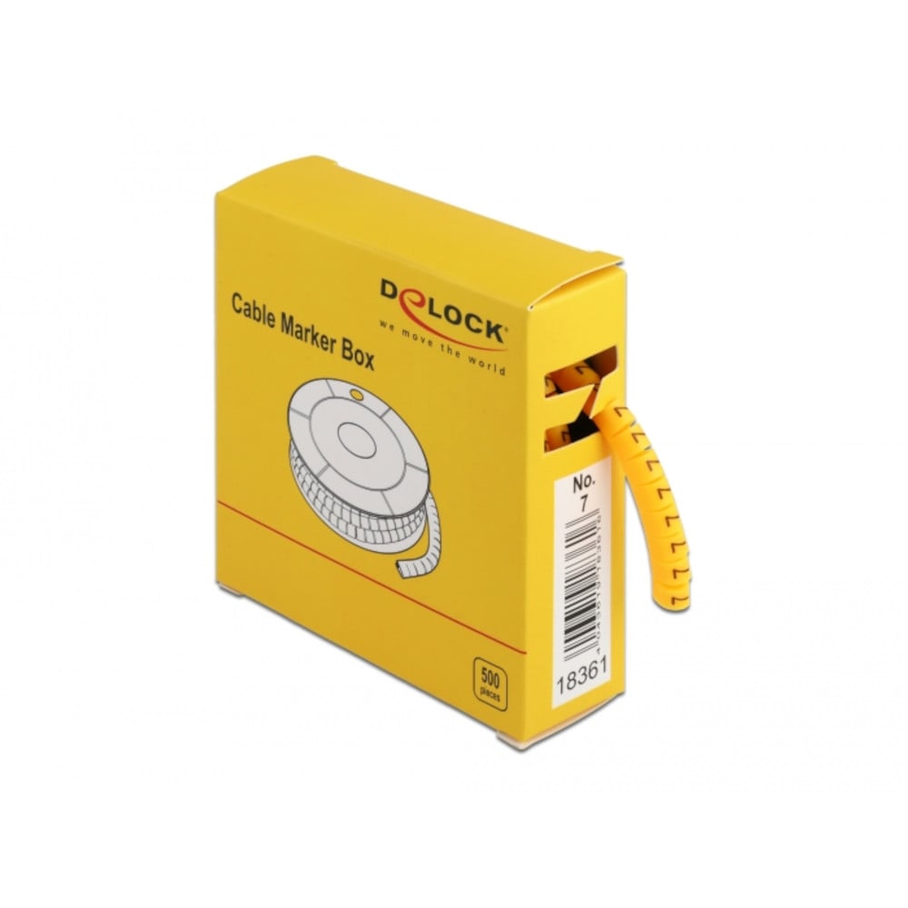 Scatola Segnacavo Giallo 500 Pezzi Numero 7 DELOCK - immagine 2